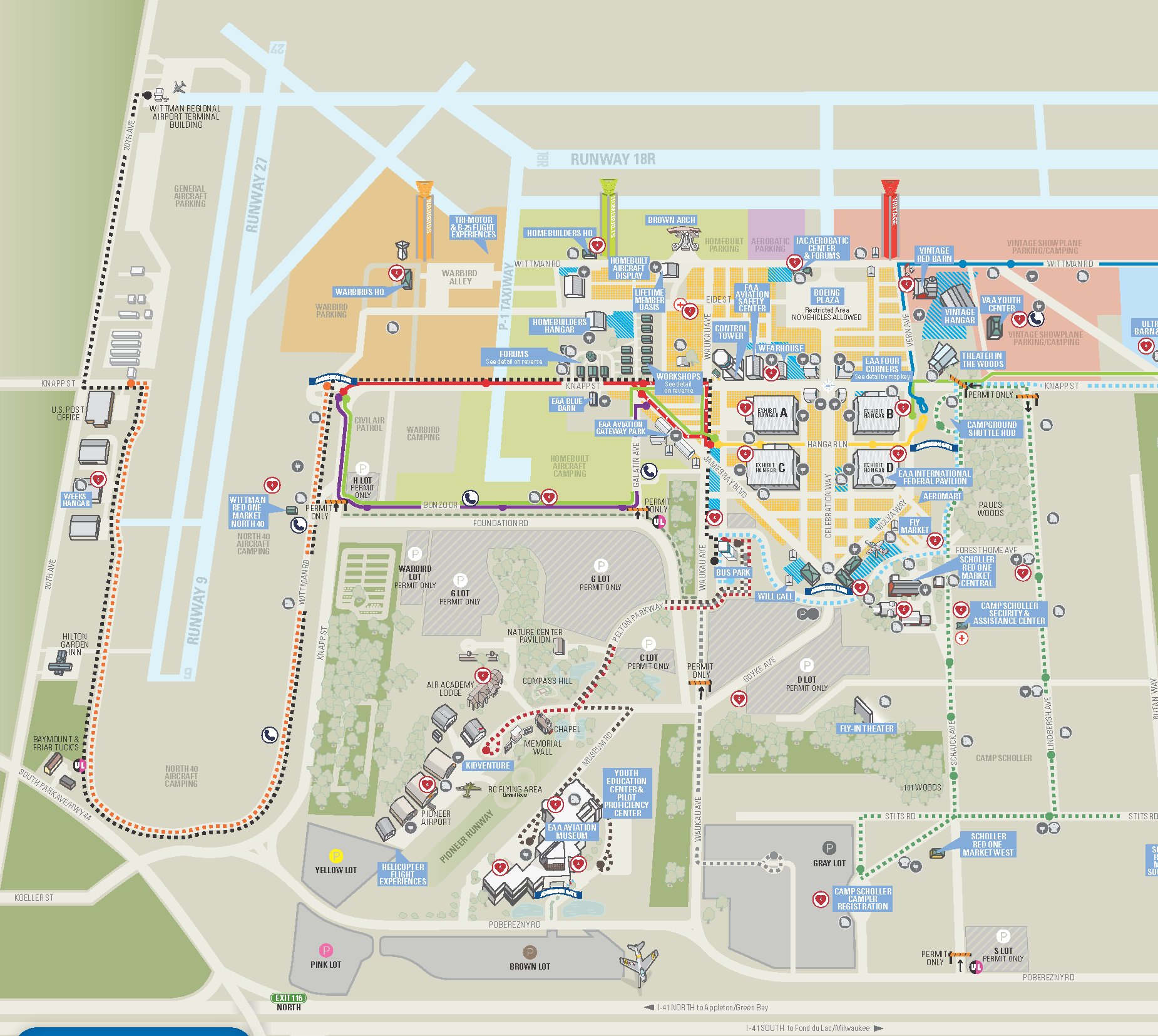 EAA AirVenture Oshkosh grounds map